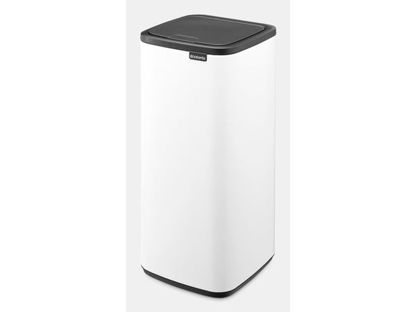 Brabantia Bo Touch Bin, 10 l, Rektangulær, Stål, Hvit, Plast, Pedal