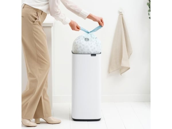 Brabantia Bo Touch Bin, 10 l, Rektangulær, Stål, Hvit, Plast, Pedal