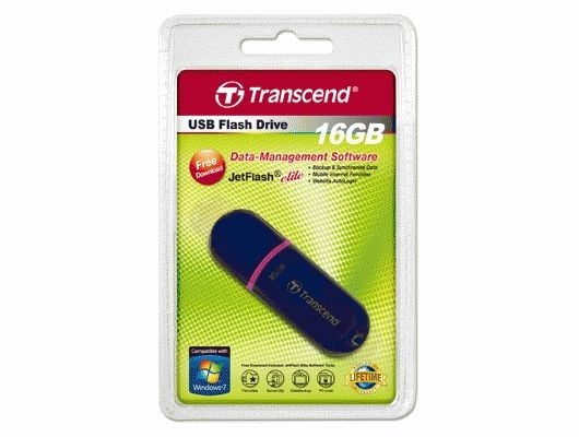 Transcend JetFlash 600, 16 GB, USB A-tyyppi, 2.0, 32 MB/s, Suojus, Musta