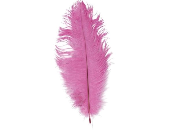 Vaaleanpunaiset strutsinsulat 30 cm, 12 kpl