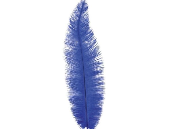 Sininen strutsin höyhen 40 cm, 12 kpl