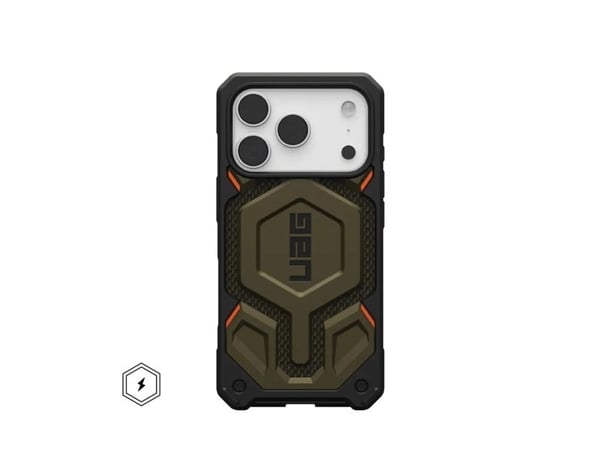 Urban Armor Gear Monarch Pro, Etui, Apple, iPhone 17 Pro, 16 cm (6.3"), Svart, Grønn