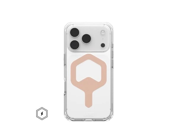 Urban Armor Gear Plyo, Etui, Apple, iPhone 17 Pro, 16 cm (6.3"), Rosegull, Gjennomsiktig
