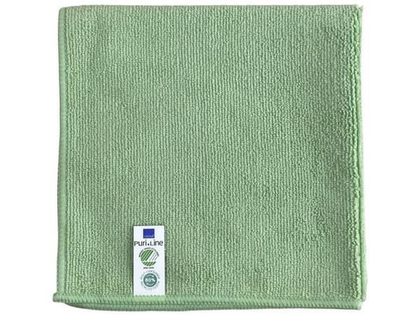 Rengöringsduk, ABENA Puri-Line Basic, 32x32cm, grön, mikrofiber, 80% återvunnen - (10 st./förpackning)