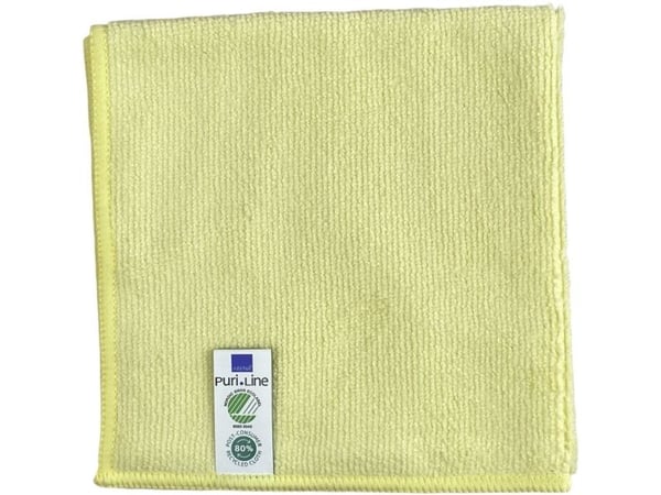 Puhdistusliina, ABENA Puri-Line Basic, 32x32cm, keltainen, mikrokuitu, 80% kierrätetty - (10 kpl/pakkaus) Puhdistusliina, ABENA Puri-Line Basic, 32x32cm, keltainen, mikrokuitu, 80% kierrätetty - (10 kpl/pakkaus)