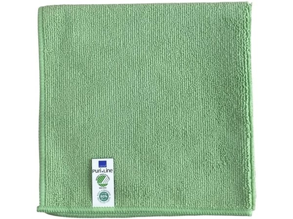 Rengöringsduk ABENA Puri-Line Basic 40x40 cm grön mikrofiber (10 st)