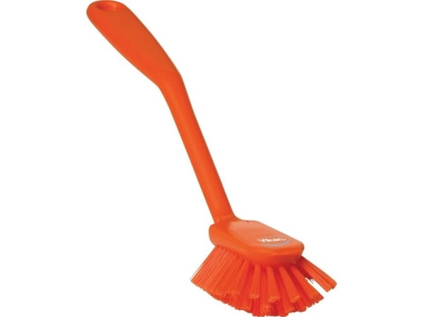Diskborste, Vikan, 28x6x5,5 cm, orange, polyester/PP/rostfritt stål, medium (20 st.)