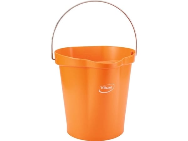 Livsmedelshink, Vikan, 31,8x32,5 cm, 12 l, orange, PP/rostfritt stål