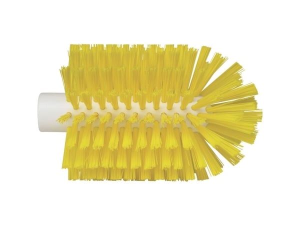 Rørbørstehoved, Vikan, 17cm, Ø10cm, gul, polyester/PP/rustfrit stål
