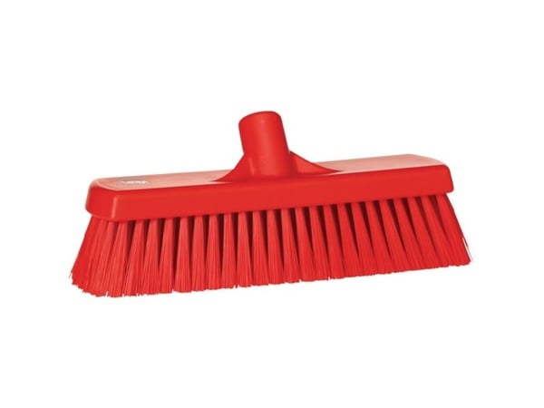 Sopborste, Vikan, röd, polyester/PP/rostfritt stål, 30 cm