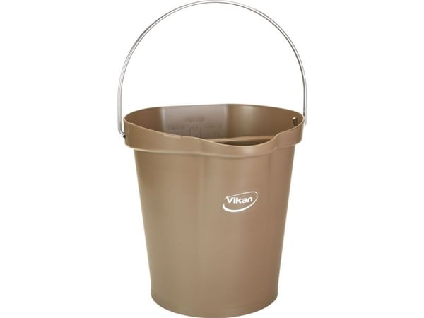 Livsmedelshink Vikan 31,8x32,5 cm 12 l brun PP/rostfritt stål