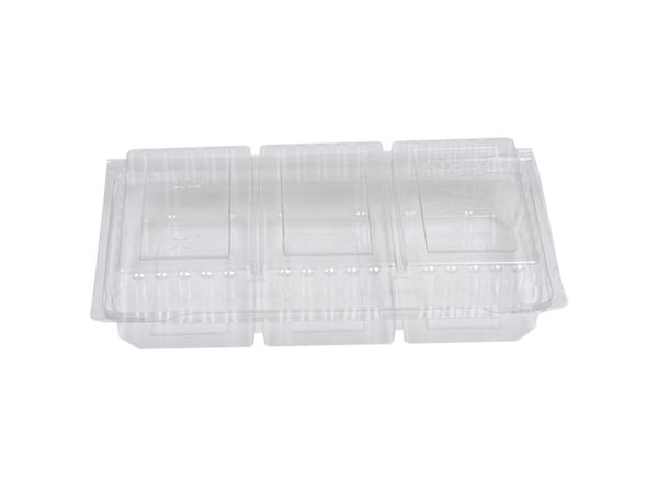 Smørrebrødsbakke, ABENA Cater-Line, 24x14,5x5cm, klar, RPET, 3-rums