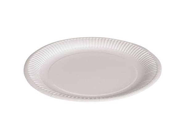 Paptallerken, ABENA Gastro, Ø23cm, hvid, pap - (10 stk.)