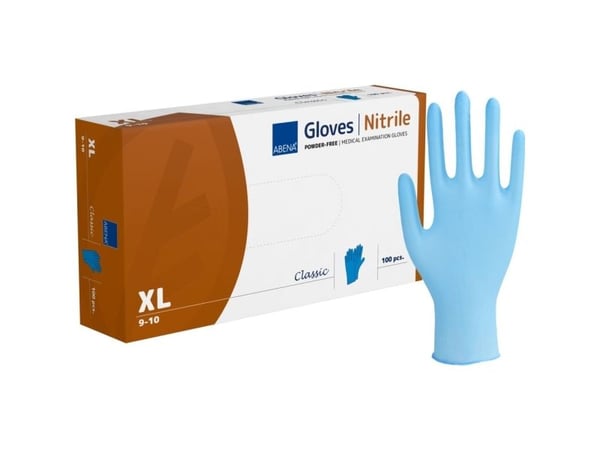 Undersøgelseshandske, ABENA Classic, XL, blå, nitril