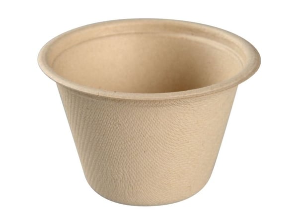 Portionsbæger, ABENA Cater-Line, 4,8cm, Ø7,5cm, 120 ml, 120 ml, nature, sukkerrør, 120 ml - (20 stk.)