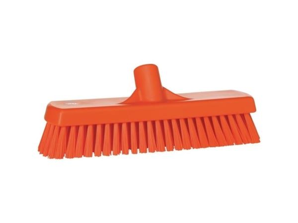 Gulv- og vægvaskebørste, Vikan, 30,5x8,5x11cm, orange, polyester/PP/rustfrit stål, 30,5 cm