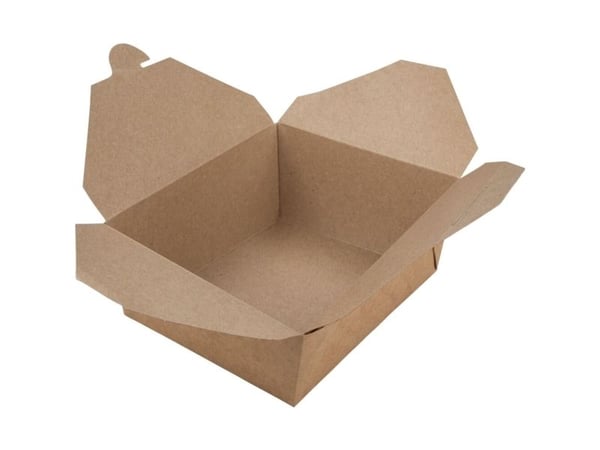 Takeaway-bokser, ABENA, 17x14x6,5cm, 1420 ml, brun, kraft/PE - (6 stk.)