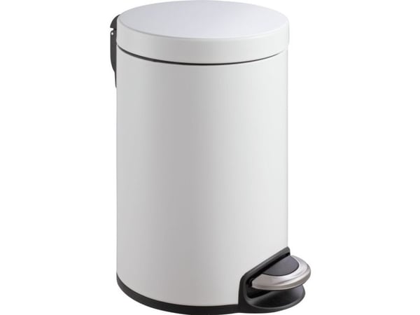 Pedalspand, EKO Serene, hvid, stål, 1-rums, 12 l