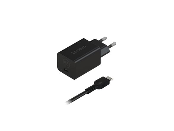 Lenovo - Strømadapter - nano, GAN - 65 watt (USB-C) - svart - Europa - for Chrome 14M8911; Slim 5 14AGP11; 5 14AHP11; 5 14IPH11; 5 16AGP11; 5 16IPH11