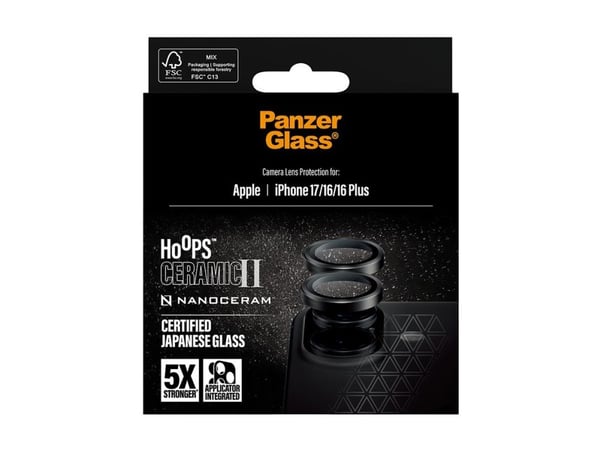 PanzerGlass ® Hoops® Ceramic II Camera Lens Protector iPhone 17 | iPhone 16 | 16 Plus, Apple, Apple - iPhone 17, Apple - iPhone 16, Apple - iPhone ...