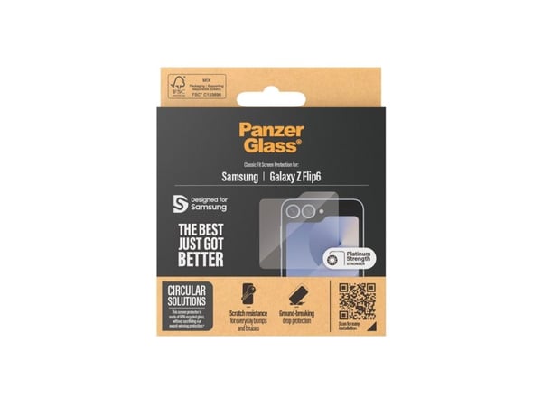PanzerGlass - Skjermbeskyttelse for mobiltelefon - klassisk passform - glass - for Samsung Galaxy Z Flip6
