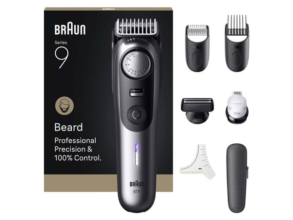 Braun BeardTrimmer 9 BT9520, Pestävä, Akku, musta, Harmaa