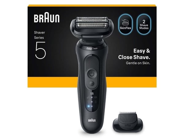 Braun Series 5 52-N1200S, Barberingsmaskin, Svart, Knapper, Batteri, Innebygd batteri, 50 min