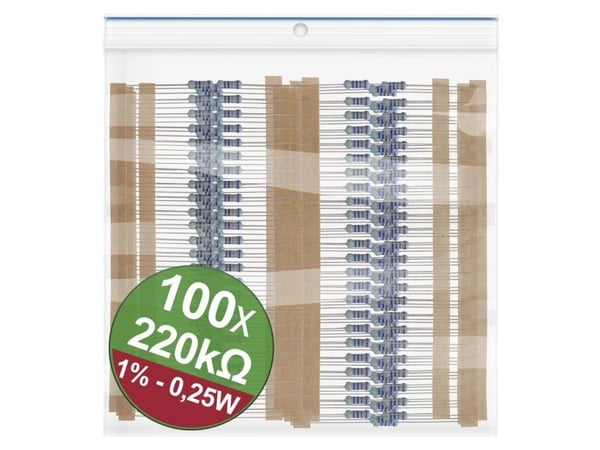Quadrios 22P055 Metallikalvovastusalue 220 k? aksiaalisesti johdotettu 0,25 W 0,01% 1 (22P055) Quadrios 22P055 Metallikalvovastusalue 220 k? aksiaalisesti johdotettu 0,25 W 0,01% 1 (22P055)