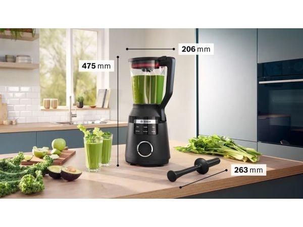 Bosch Serie 6 MMB6654B, Matlagingsblender, 2 l, Isknusing, 0,1 m, 1800 W, Sort