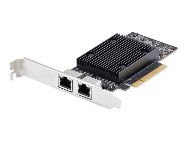 Startech - Nettverksadapter - PCIe 3.0 x8 lav profil - Gigabit Ethernet / 10Gb Ethernet x 2 - svart - TAA-samsvar