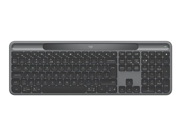Logitech Signature Slim Solar+ K980 - Tastatur - full size - trådløs - Bluetooth LE - QWERTY - US International - tastsvitsj: saksbrytere - grafitt