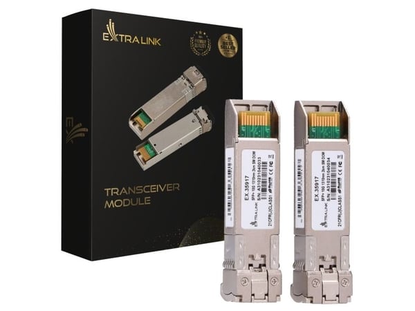 Extralink SFP+ 10G 2 Pack | SFP+-moduuli | 10 Gbps, LC/UPC, 1310 nm, 2 km, yksimoodi, DOM