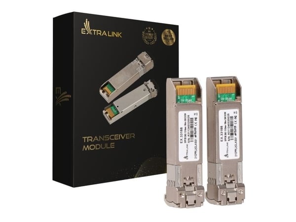 Extralink SFP28 25G 2-Pack | SFP28 Module | 25Gbps, LC/UPC Duplex, 1310nm, 10km, single mode, DOM