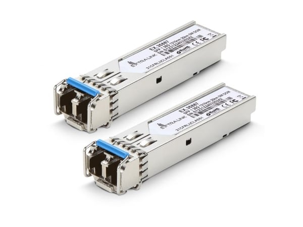 Extralink SFP 1.25G 2-pack hub | SFP-modul | 1,25 Gbps, LC/UPC, 1310 nm, 20 km, enkeltmodus, DOM
