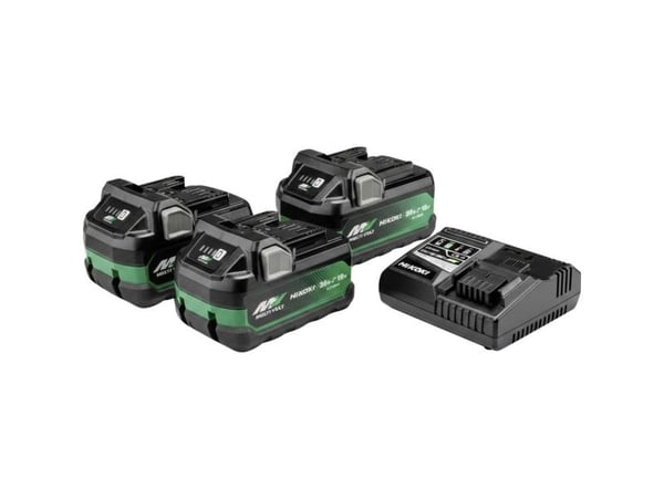 HiKOKI UC18YSL3WH3Z verktøybatteri og lader 18 V, 36 V 2.5 Ah, 2.5 Ah, 5 Ah