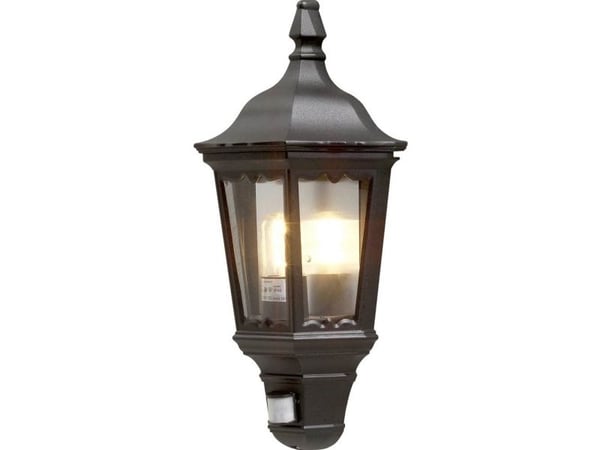 Konstsmide 7230-750, Vegglys, Sort, Hage, Terrasse, Gjennomsiktig, 1 ampuller, Klar