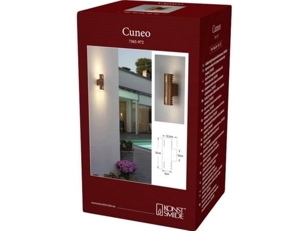 Konstsmide Cuneo 7365-972 utendørs vegglampe E27 15 W rutenett