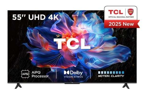 TCL 55V6C - 55" Diagonalklasse (54.5" synlig) - V6C Series LED-bakgrunnsbelyst LCD TV - Smart TV - Google TV - 4K UHD (2160p) 3840 x 2160 - HDR - b...