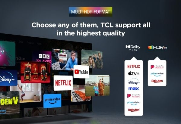 TCL 55V6C - 55" Diagonalklasse (54.5" synlig) - V6C Series LED-bakgrunnsbelyst LCD TV - Smart TV - Google TV - 4K UHD (2160p) 3840 x 2160 - HDR - b...