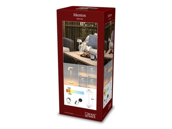 Konstsmide 7839-330 Menton Batteridrevet LED-bordlampe Sand