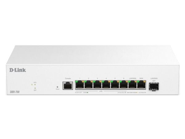 D-Link DBR-700 - Trådløs ruter 7-portssvitsj - 2.5GbE, 1GbE