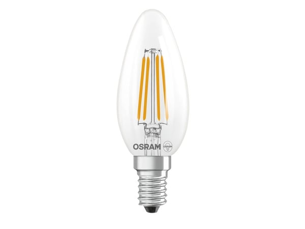 OSRAM STAR - LED-filamentlyspære - form: B40 - klar finish - E14 - 3.4 W (ekvivalent 40 W) - klasse D - varmt hvitt lys - 2700 K