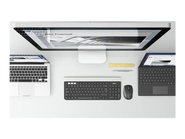 Logitech MX Anywhere 2S - Mus - ergonomisk - laser - 7 knapper - trådløs - Bluetooth - grafitt
