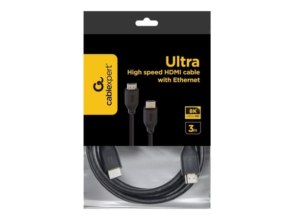 Gembird - Ultra High Speed - HDMI-kabel med Ethernet - HDMI hann til HDMI hann - 3 m - 8K-støtte