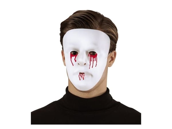 Vit mask med blod