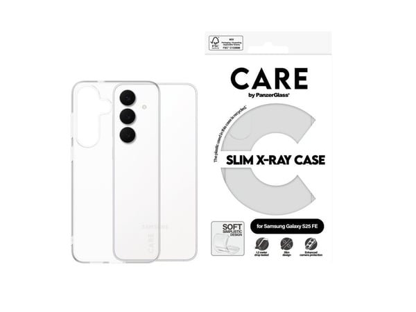 CARE by PanzerGlass X-Ray - Baksidedeksel for mobiltelefon - myk basis - termoplast-polyuretan (TPU) - gjennomsiktig - for Samsung Galaxy S25 FE