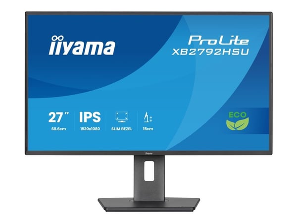 iiyama ProLite XB2792HSU-B1 - LED-skjerm - 27" - 1920 x 1080 Full HD (1080p) @ 120 Hz - IPS - 300 cd/m² - 1500:1 - 3 ms - HDMI, DisplayPort - høytt...