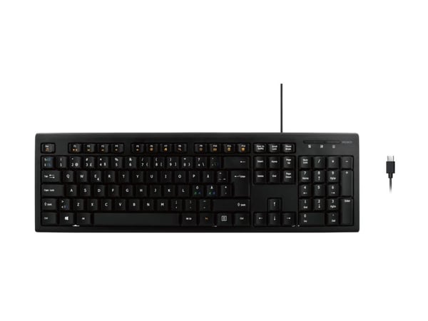 DELTACO TB-626-C - Tastatur - full size - USB - QWERTY - Nordisk - svart