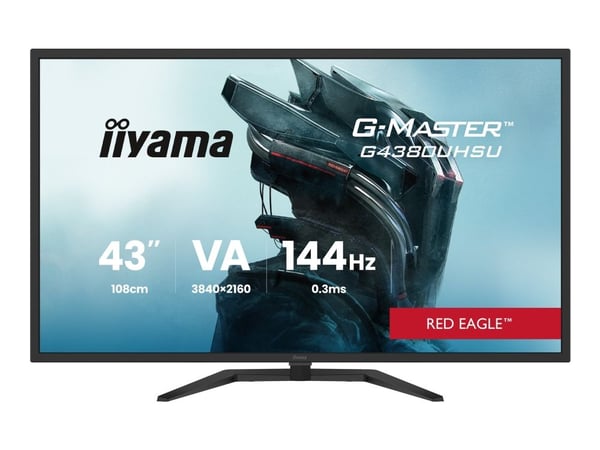 iiyama G-MASTER G4380UHSU-B2 - LED-skjerm - 43" (42.5" synlig) - 3840 x 2160 4K UHD (2160p) @ 144 Hz - VA - 550 cd/m² - 4000:1 - 0.4 ms - 2xHDMI, 2...