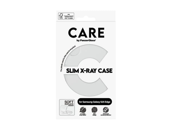 CARE by PanzerGlass X-Ray - Baksidedeksel for mobiltelefon - myk basis - plastikk - gjennomsiktig - for Samsung Galaxy S25 Edge